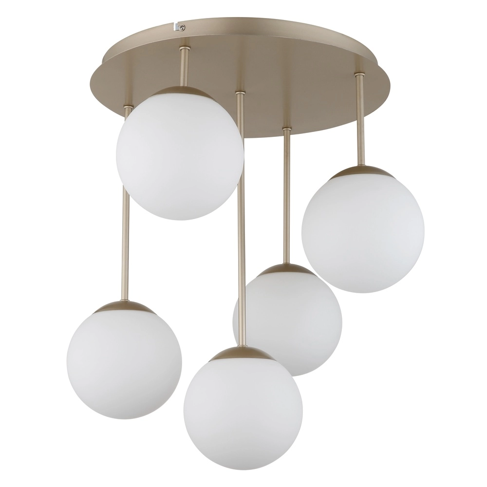 5-lichts plafondlamp Harmon champagne Globo 9007371580545