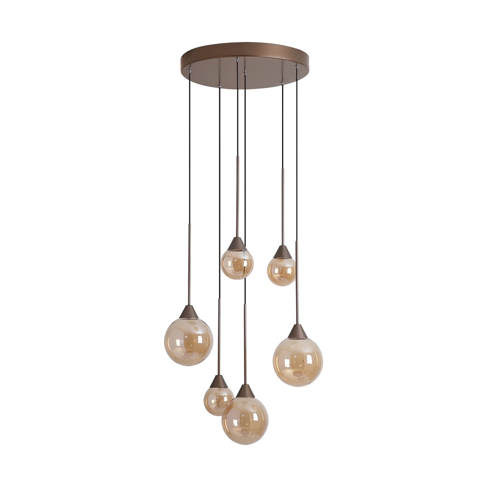 Design hanglamp Opux Lux 6-lichts brons Searchlight 5,05342E+12