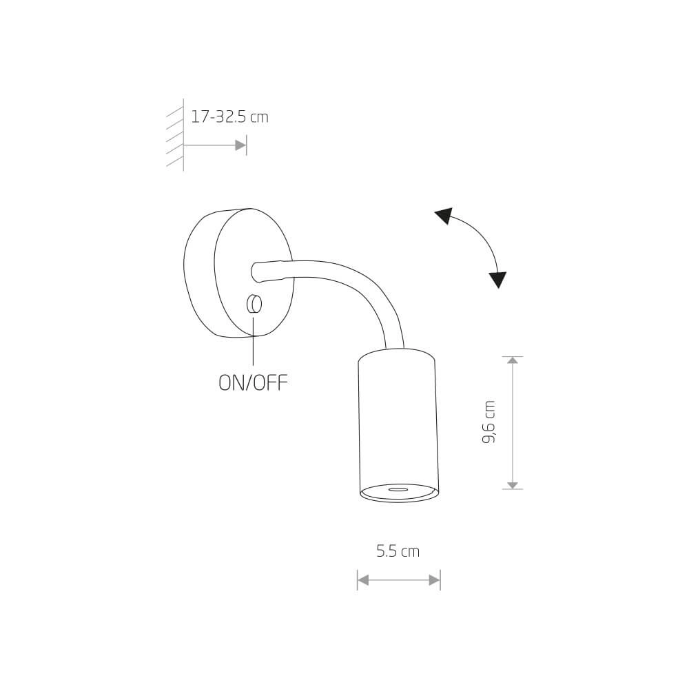 Flexibel wandspotje Eye Flex zwart Lyora 5903139906890