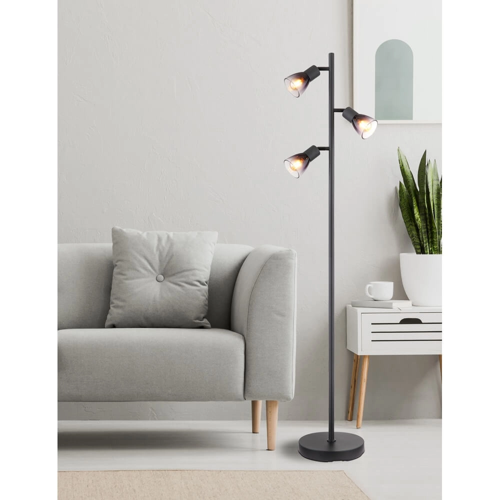 Zwarte vloerlamp Satella 3-lichts Globo 9007371455935