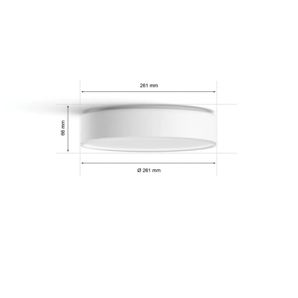 Plafondlamp Hue Enrave S - White Ambiance Ø 26,1cm wit Philips 8718696176412