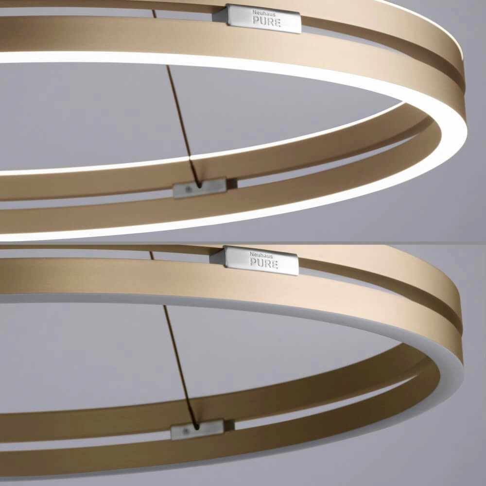 Strakke hanglamp Pure E-Loop messing Ø 70cm Paul Neuhaus 4012248372296