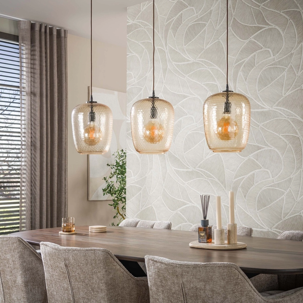 3-lichts hanglamp Python amber glas Lyora 8716803514997