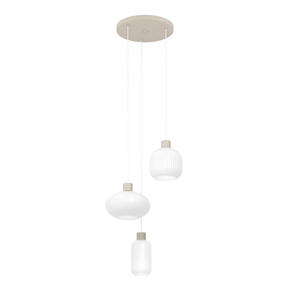 Design hanglamp Dasmina zand bruin met wit 3-lichts Eglo 9008606406357