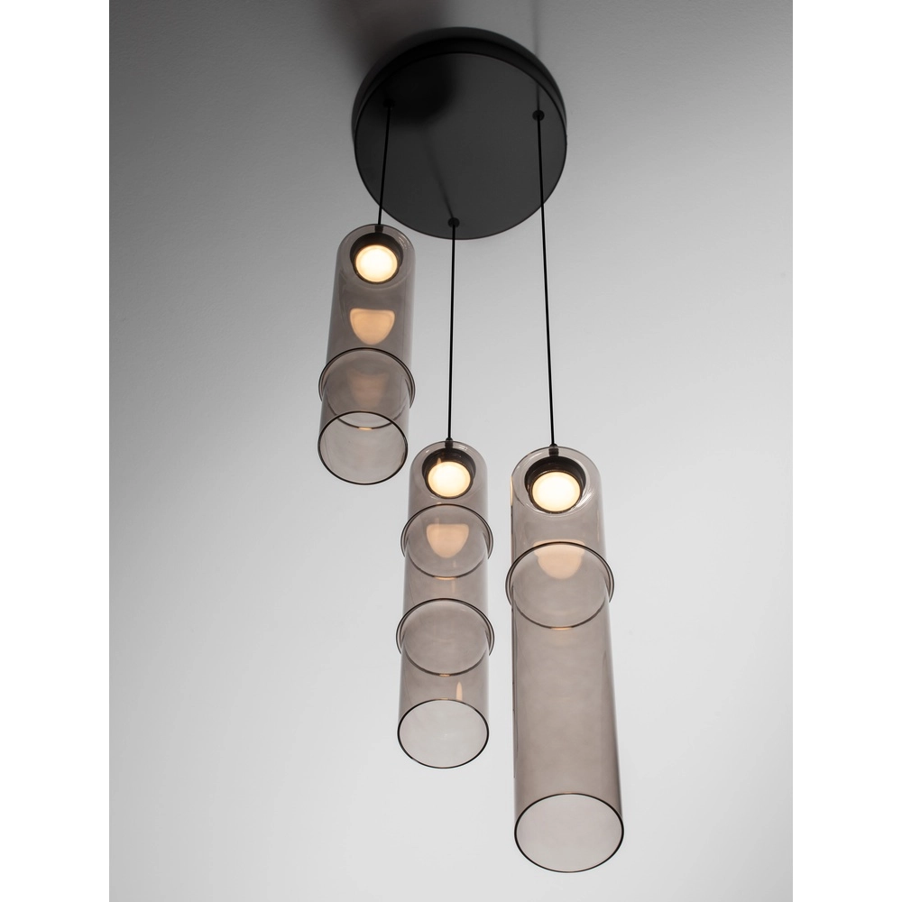 Unieke hanglamp Sano 3-lichts smoke glas Lyora 5212017474032
