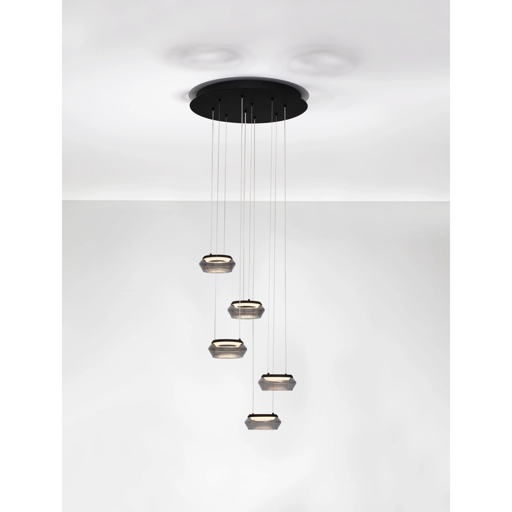 Strakke hanglamp Jailyn rond 5-lichts Lyora 5212017468406