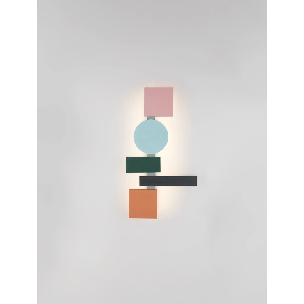 Vrolijke wandlamp Margot gekleurd 68,2cm