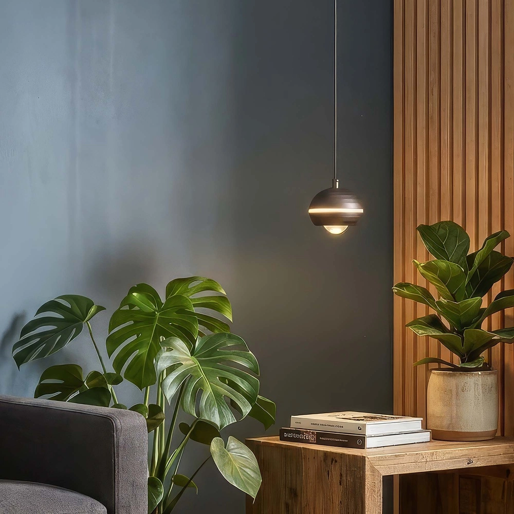 Design hanglamp Meteor enkel zwart nikkel Searchlight 5,05342E+12