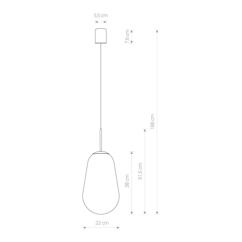 Ø 22cm hanglamp Pear Large zwart met helder glas Lyora 5903139779791