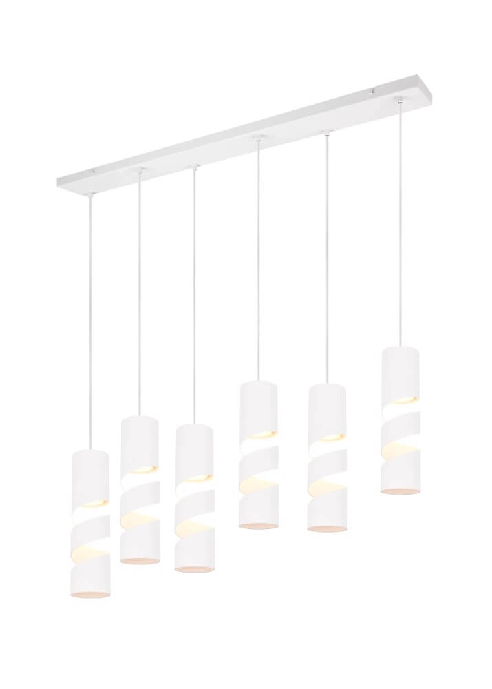 6-lichts koker hanglamp Stream wit 6-lichts koker hanglamp Stream wit