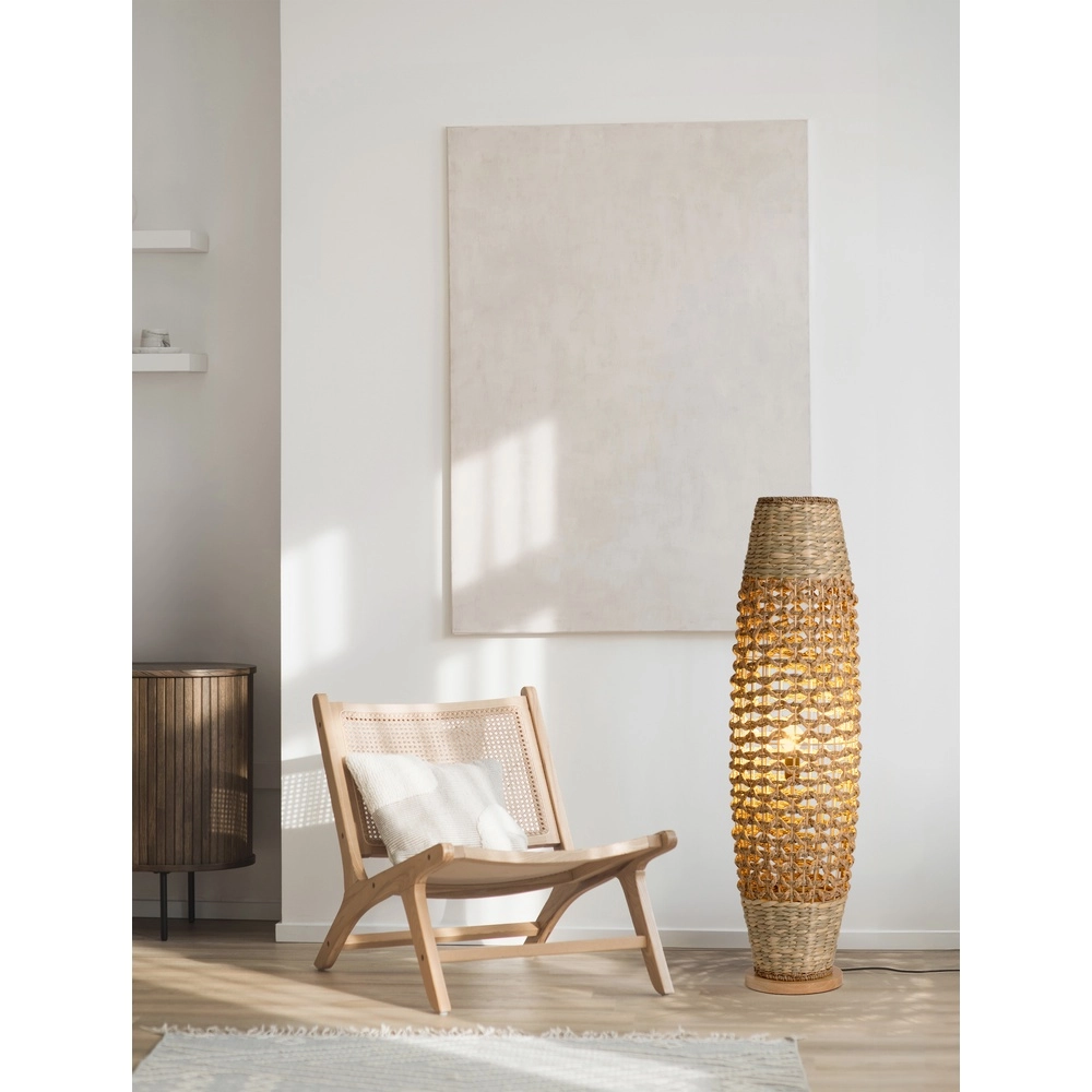 Vloerlamp Anada bruin Ø 33cm Lyora 5212017477484