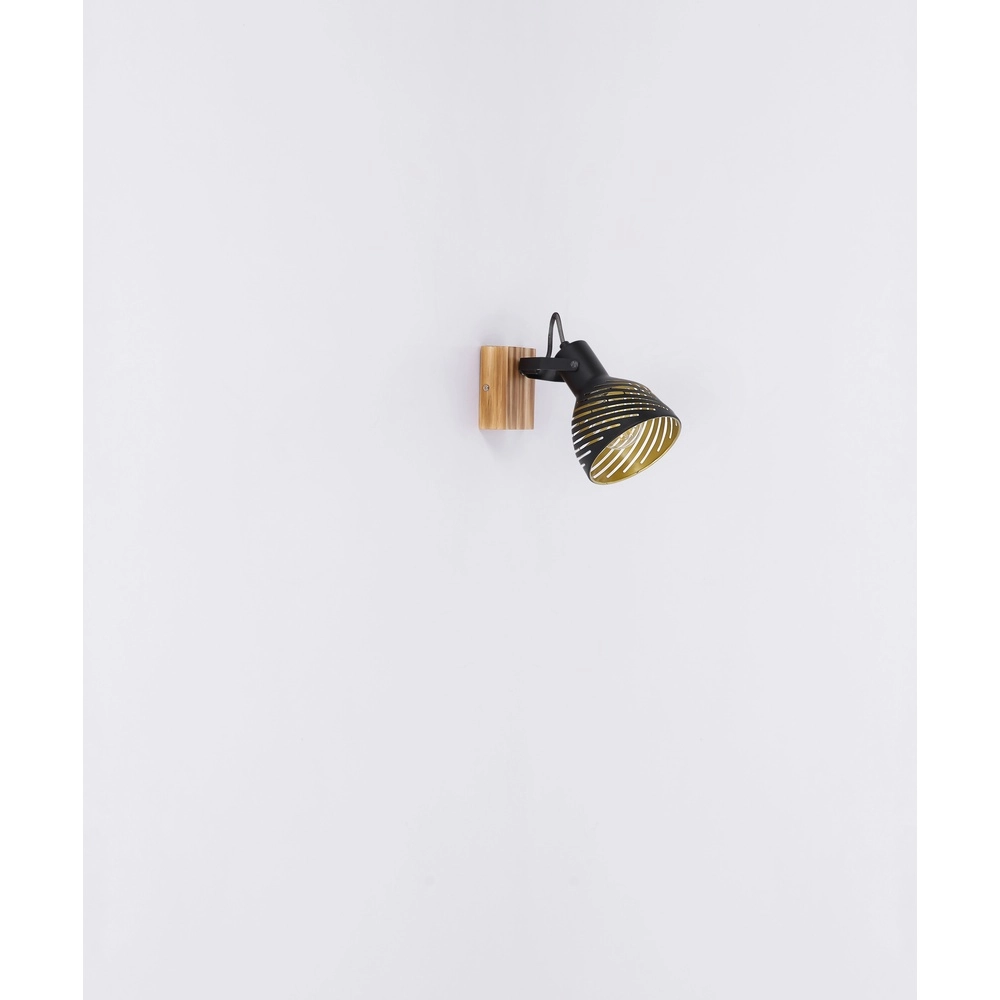 Wandlamp Lenna hout met zwart Globo 9007371419685
