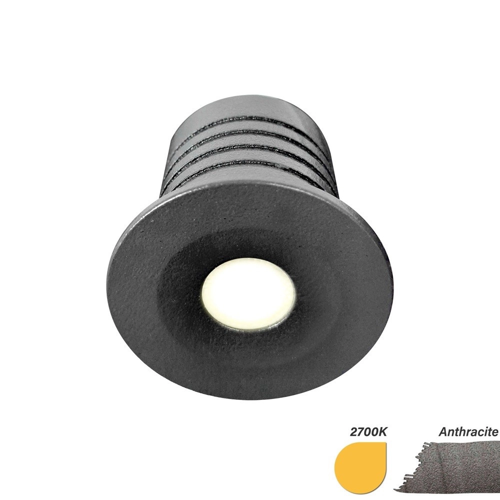 Led Mini inbouwspot 3W antraciet Lyora 8719322376411