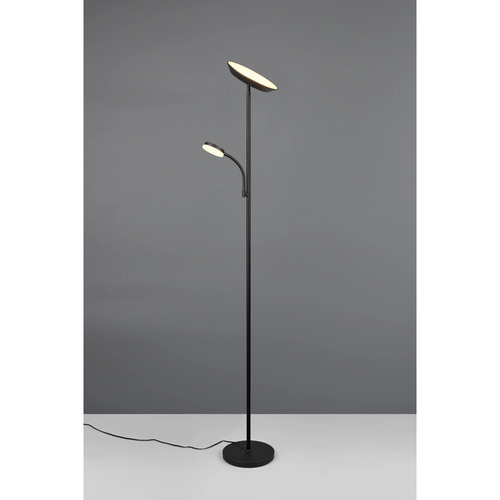 Vloerlamp Specter zwart met leeslamp Trio 4017807612288