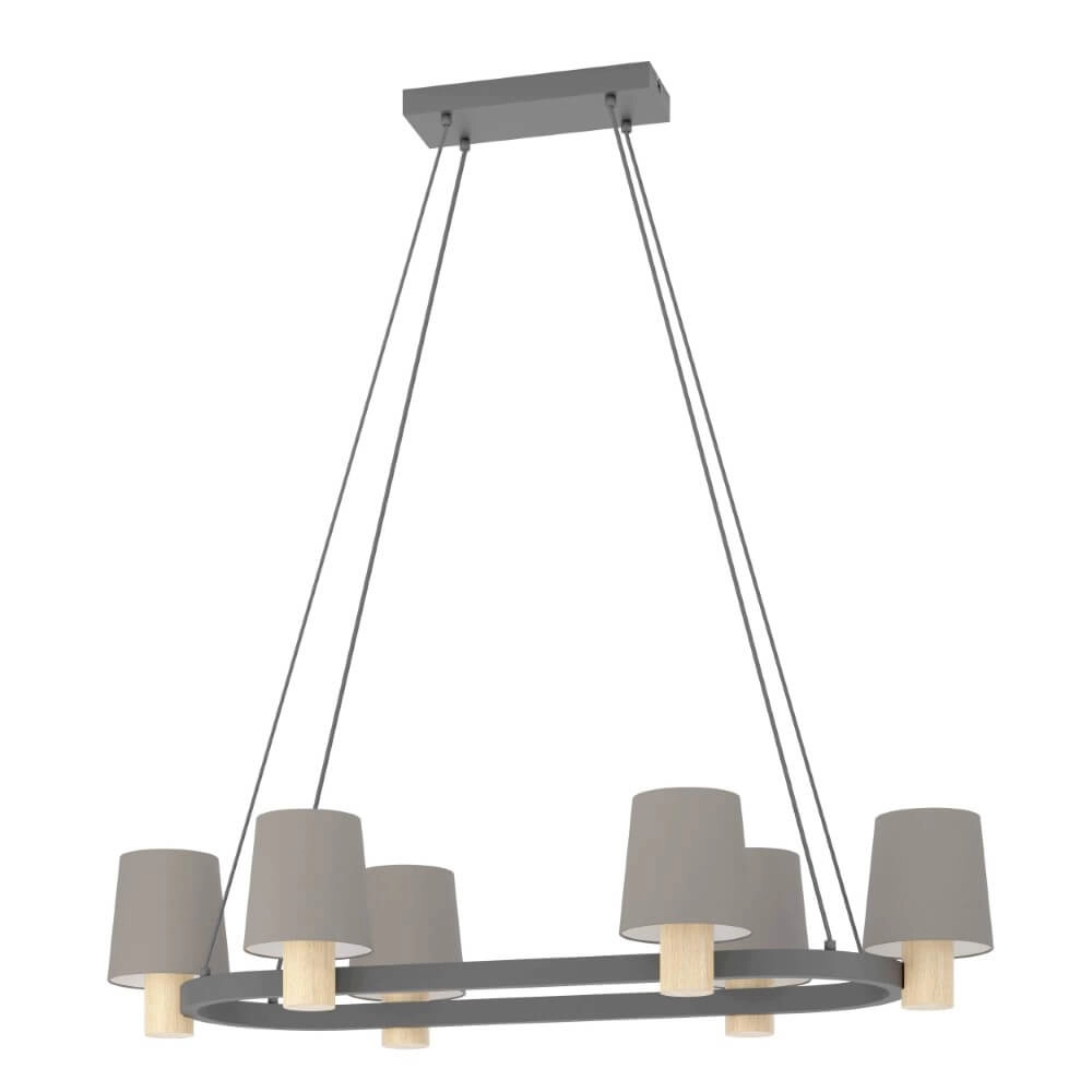 Hanglamp Edale 108x51 cm - met bruine kapjes