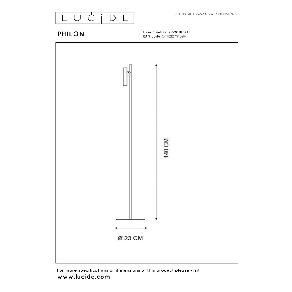 Leeslamp Philon zwart Lucide 5411212791696