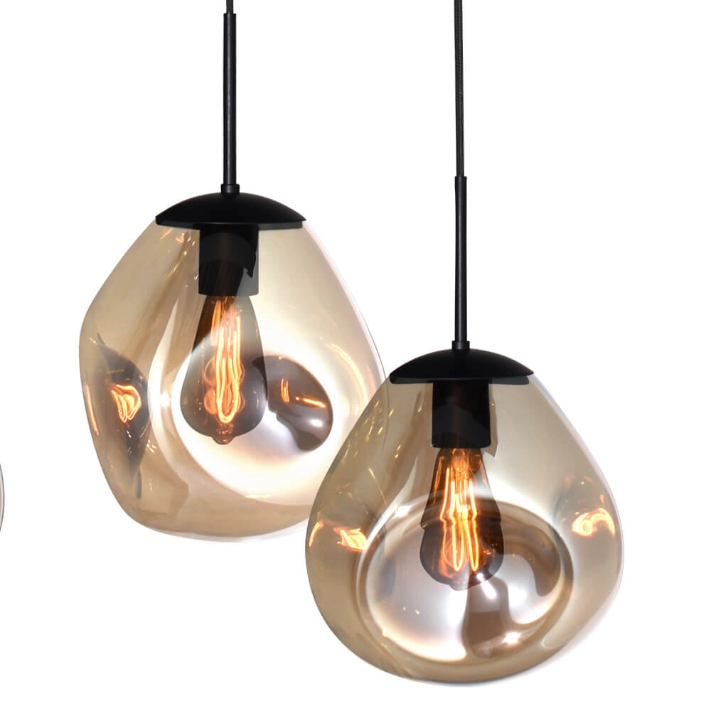 Hanglamp Lava 6x goud glas Ø 24cm Masterlight 8718121286211