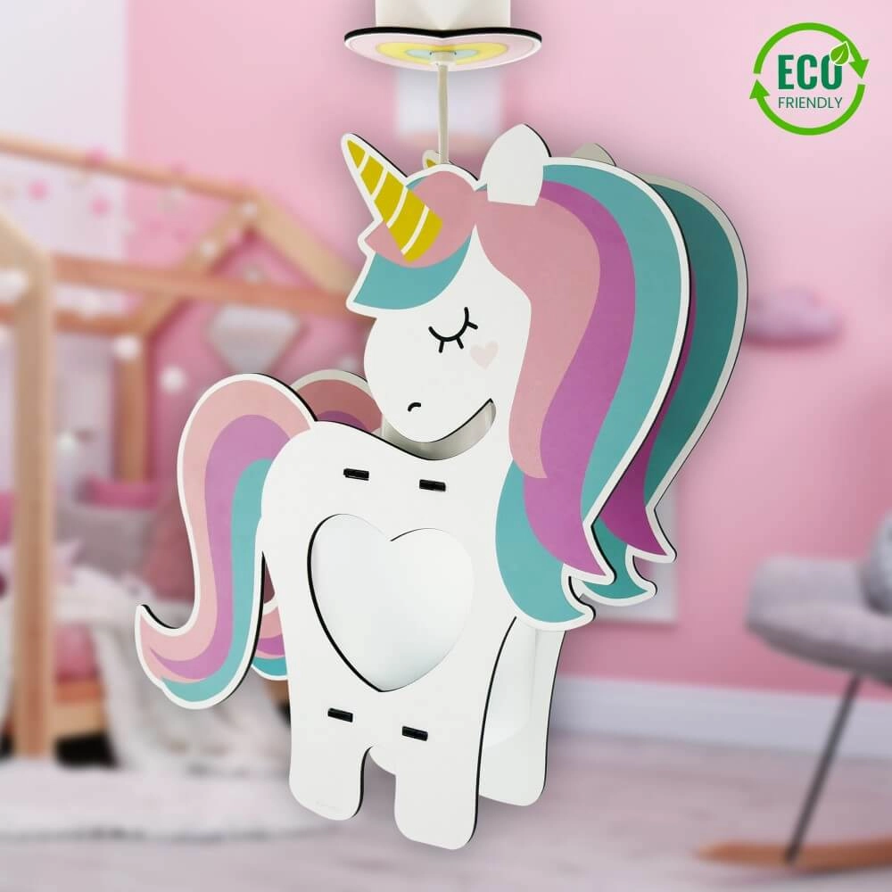 Kinderkamer hanglamp Unicorns zwart met wit venster Dalber 8420406415970