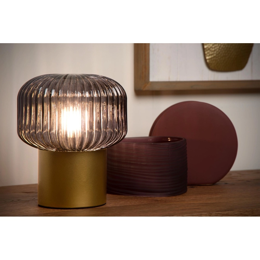 Tafellamp Jany goud met smoke glas Lucide 5411212782663