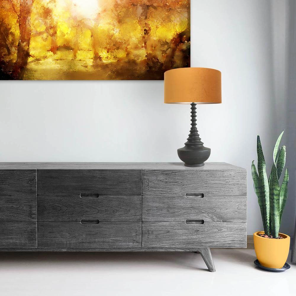 Unieke tafellamp Bois met gouden kap Steinhauer 8712746172584