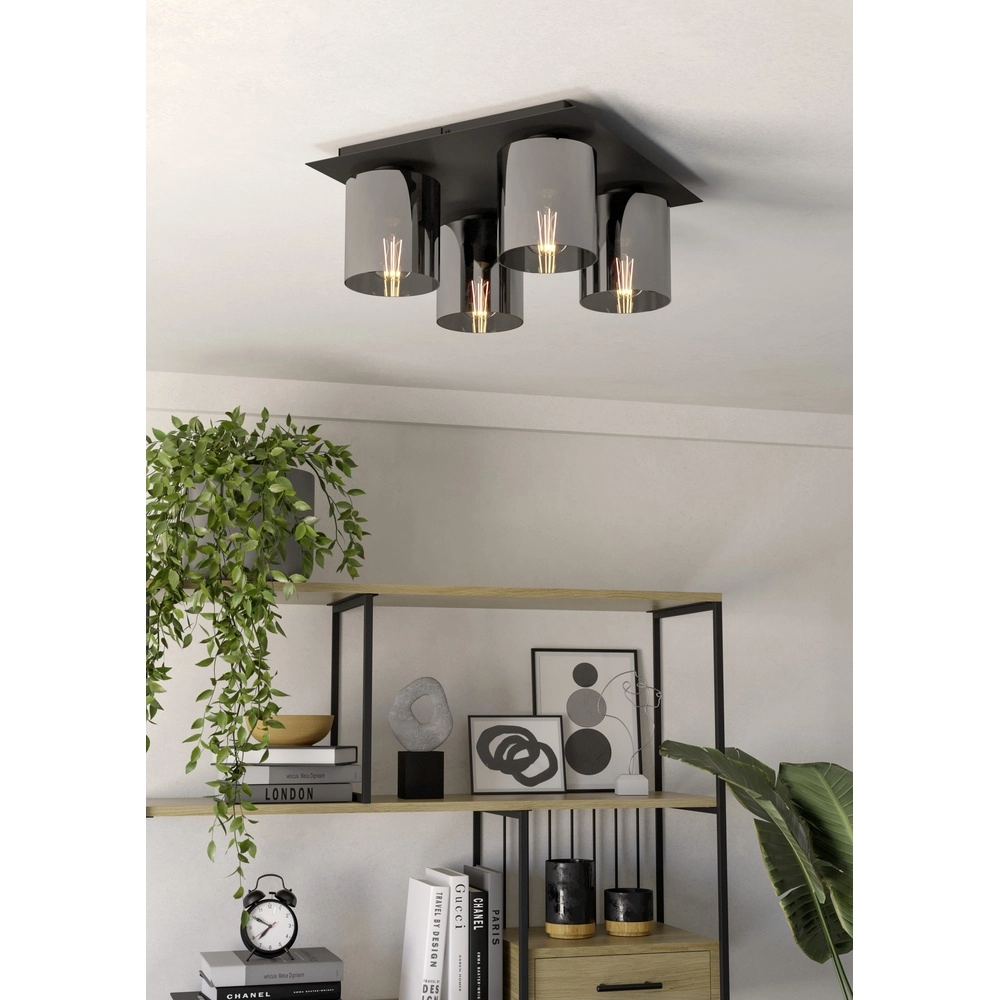 Plafondlamp Gorosiba 1 38x38cm - met smoke glas Eglo 9002759996321