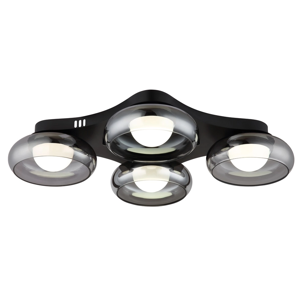 Design plafondlamp Carlene 4-lichts zwart Globo 9007371575176