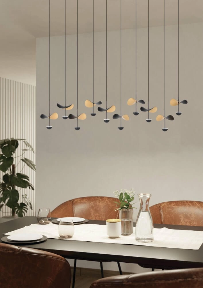 Ovale hanglamp Dracera zwart met goud Stars of Light 9008606270569