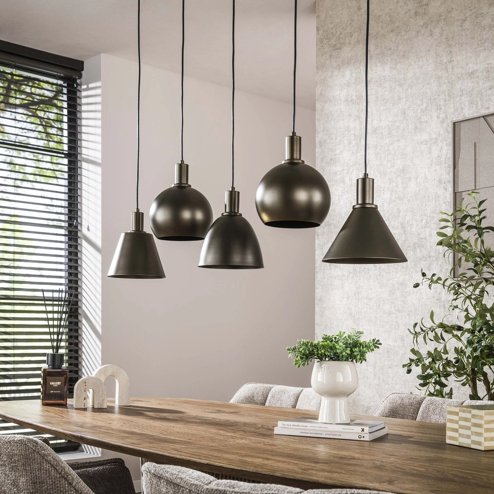 Eettafel hanglamp Metallo 5L - Sienna bruin - E27 Lyora 8716803512337