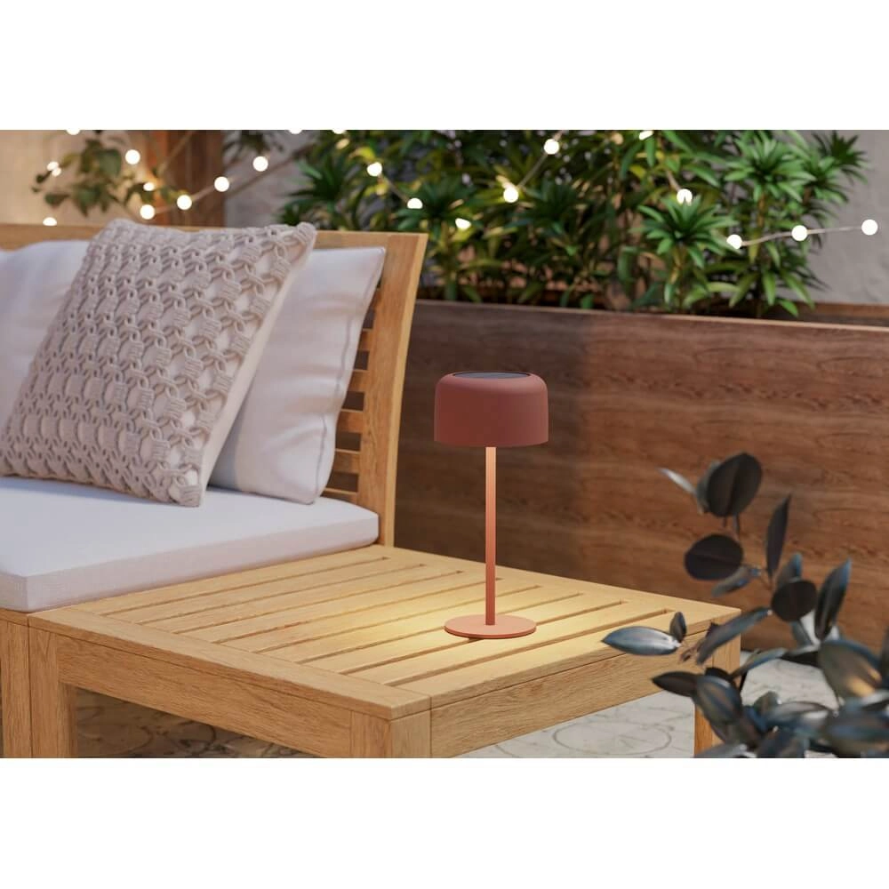 Strakke tafellamp Roccanova solar rood met usb Eglo 9008606355068