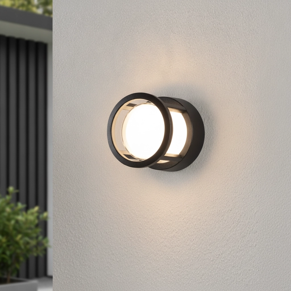 Design wandlamp Agosto rond antraciet