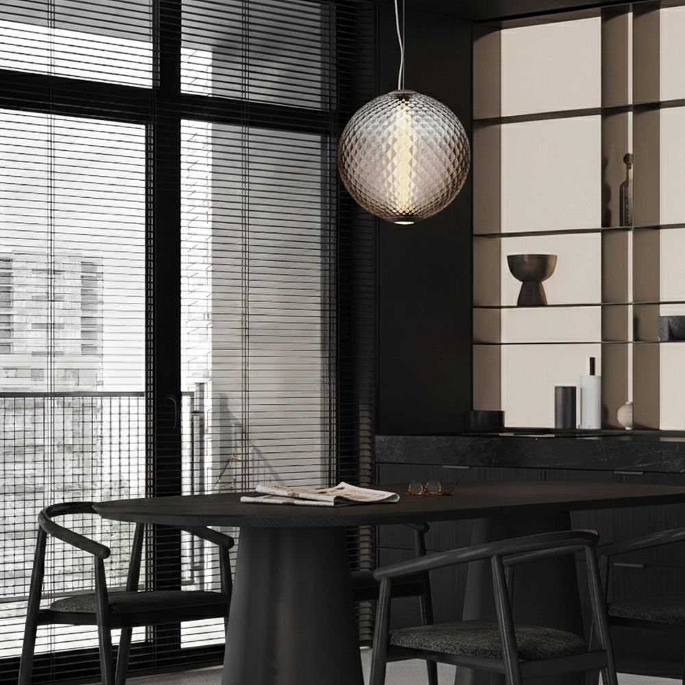 Hanglamp Aora bol bruin glas