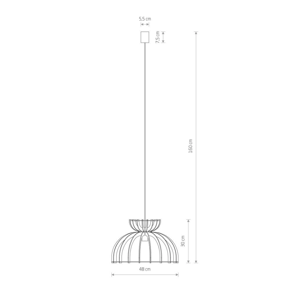 Houten hanglamp Kymi Ø 48cm - houtbruin Lyora 5903139105729