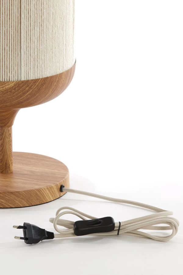 Tafellamp Dania lichte hout print Light & Living 8717807710095