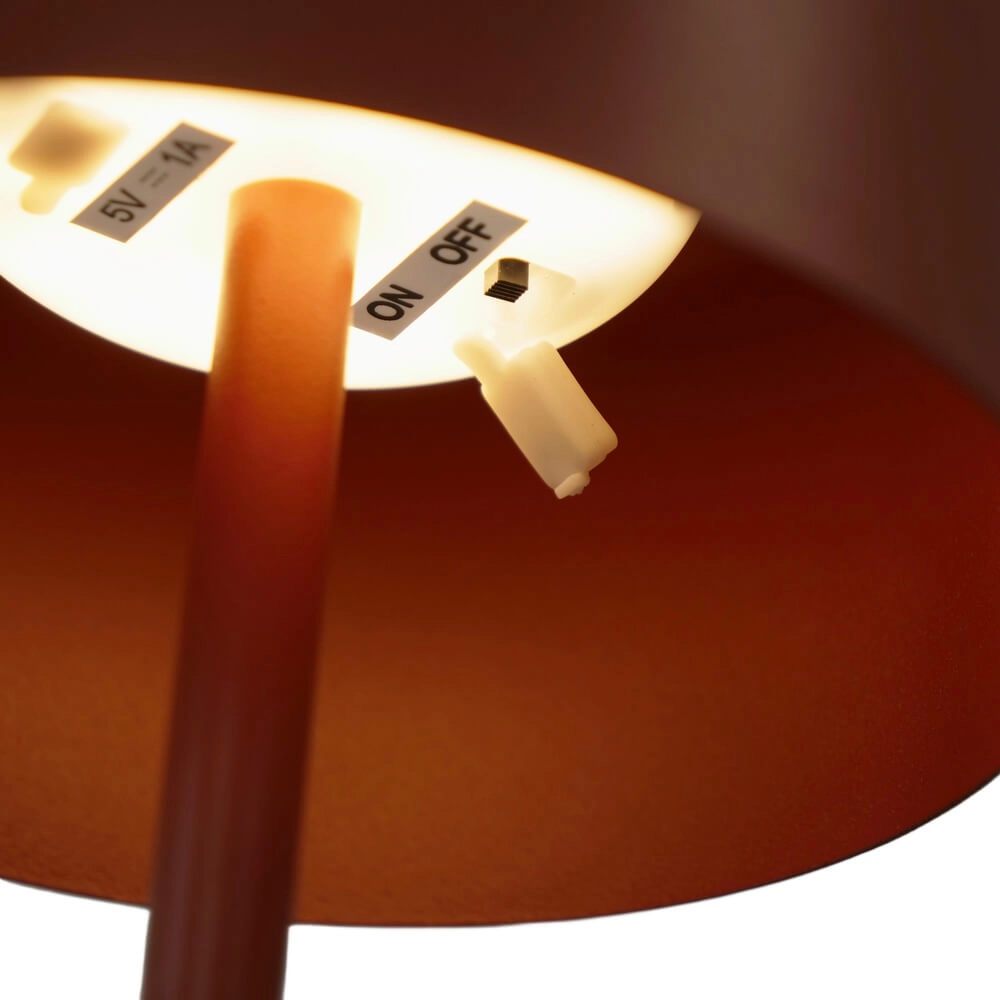 Strakke tafellamp Roccanova solar rood met usb Eglo 9008606355068