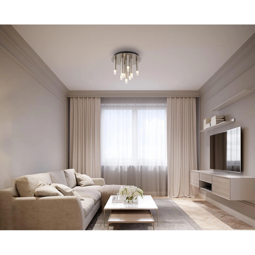 Design hanglamp Ryan 9-lichts nikkel Globo 9007371478057