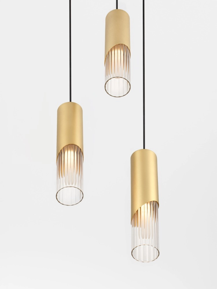 Design hanglamp Modesto Ø 25cm goud 3-lichts Lyora 5212063501447
