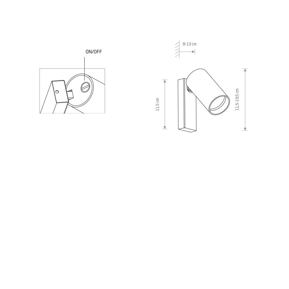 Zwart bedlampje Mono Lyora 5903139784092