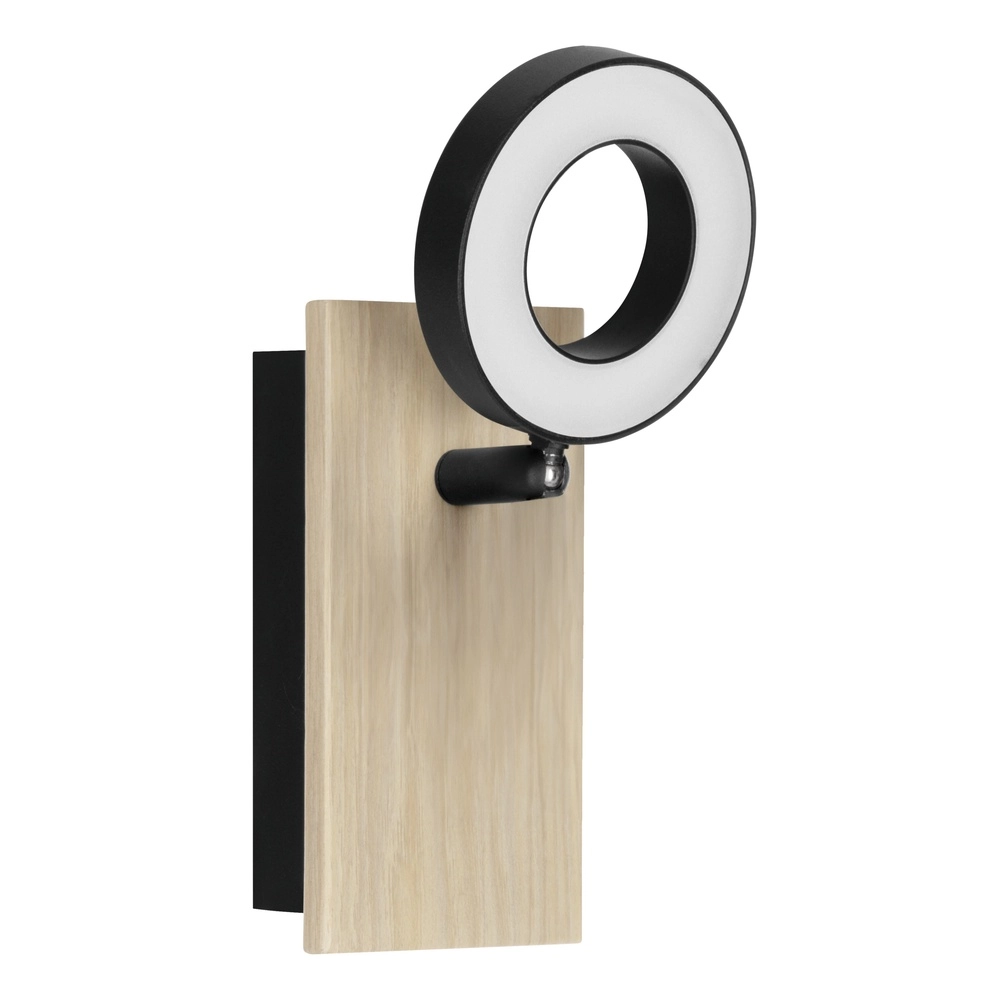 Led wandlamp Rielves met hout