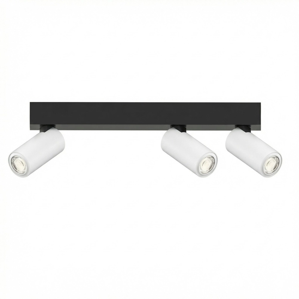 3-lichts opbouwspot Tevo Mini zwart met wit