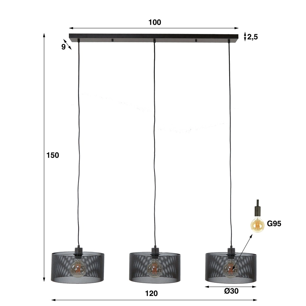 3L gaas hanglamp Mesh E27 - Ø 30cm Lyora 8716803512214