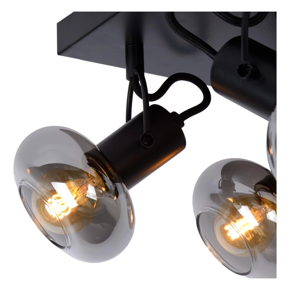 Plafondlamp Madee 4-lichts zwart Lucide 5411212176806