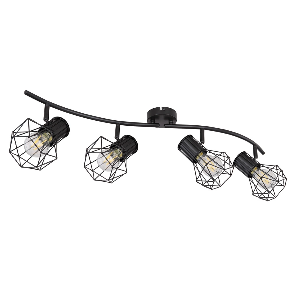 Plafondlamp Priska 4-lichts zwart Globo 9007371406173