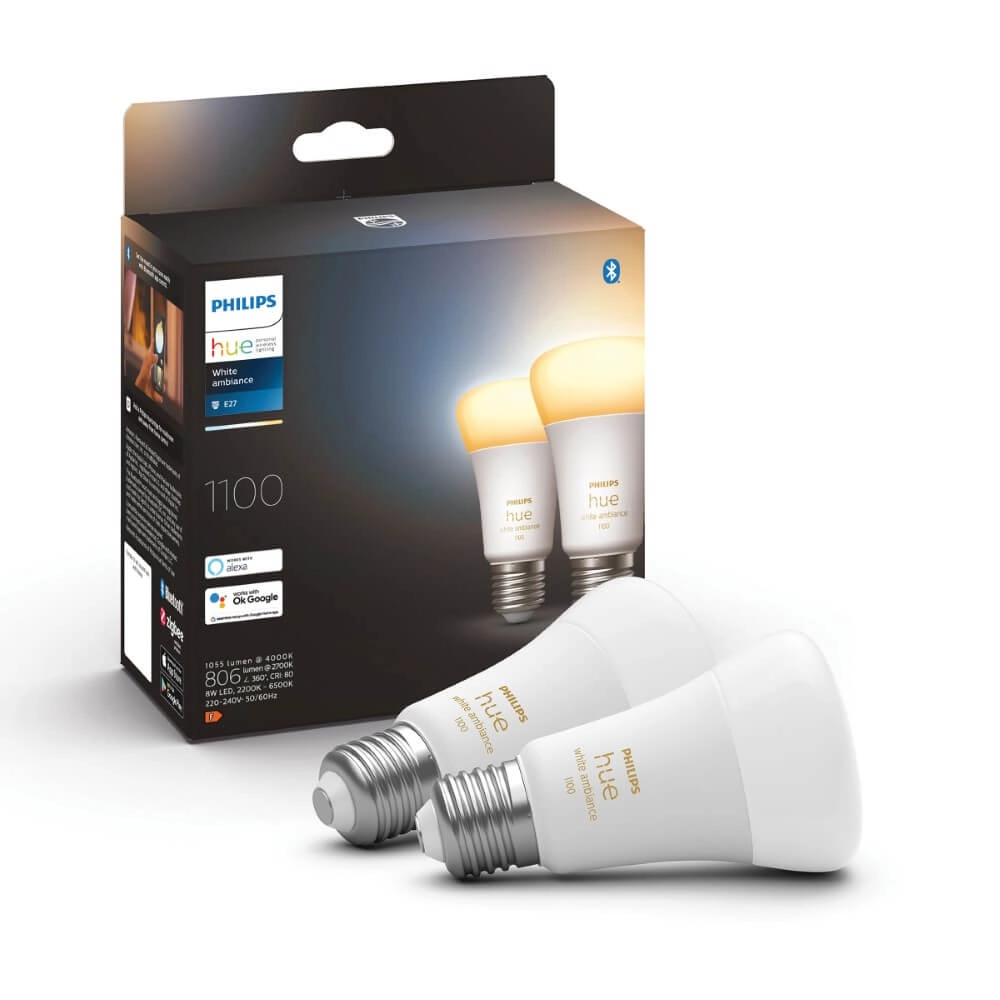 Hue - E27 - 11W - White Ambiance set van 2 Philips 8719514291256