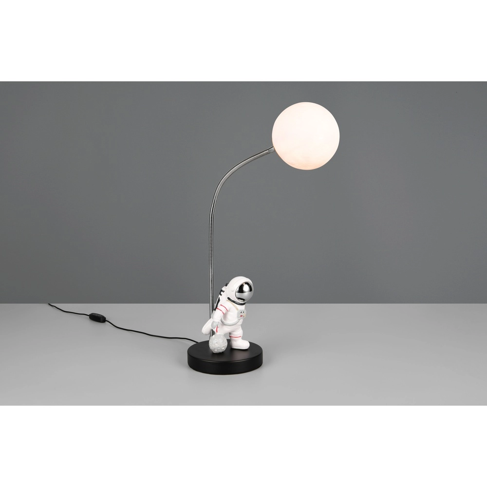 Tafellamp Arm zwart met wit Trio 4017807671520