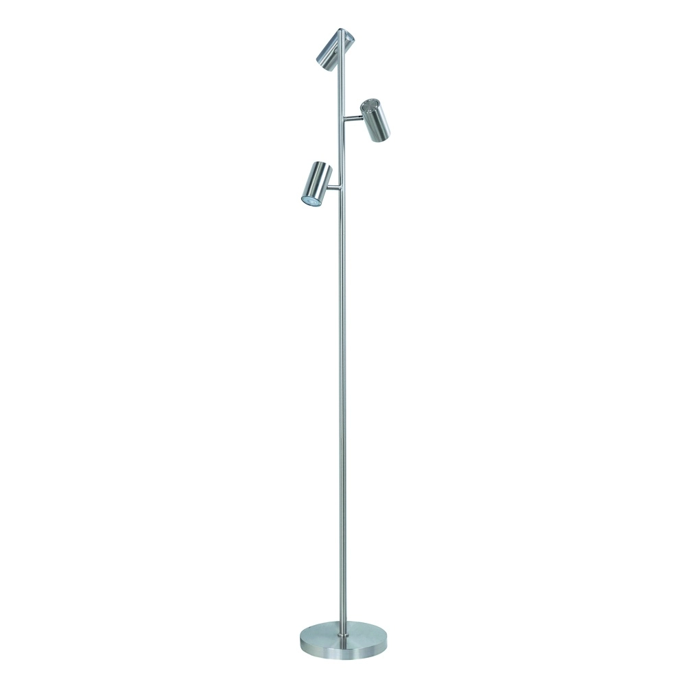 Vloerlamp Burgos 3-lichts nikkel