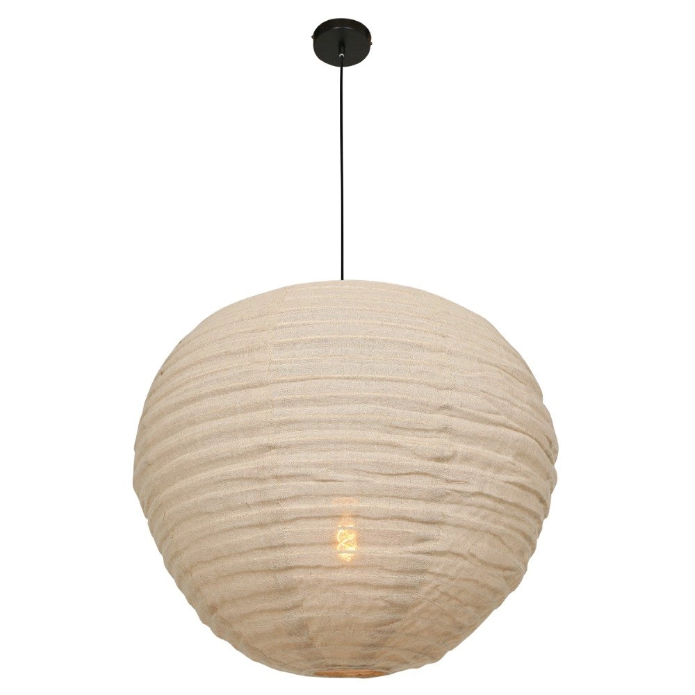 Hanglamp Bangalore Ø 70cm zwart met lichtbruin