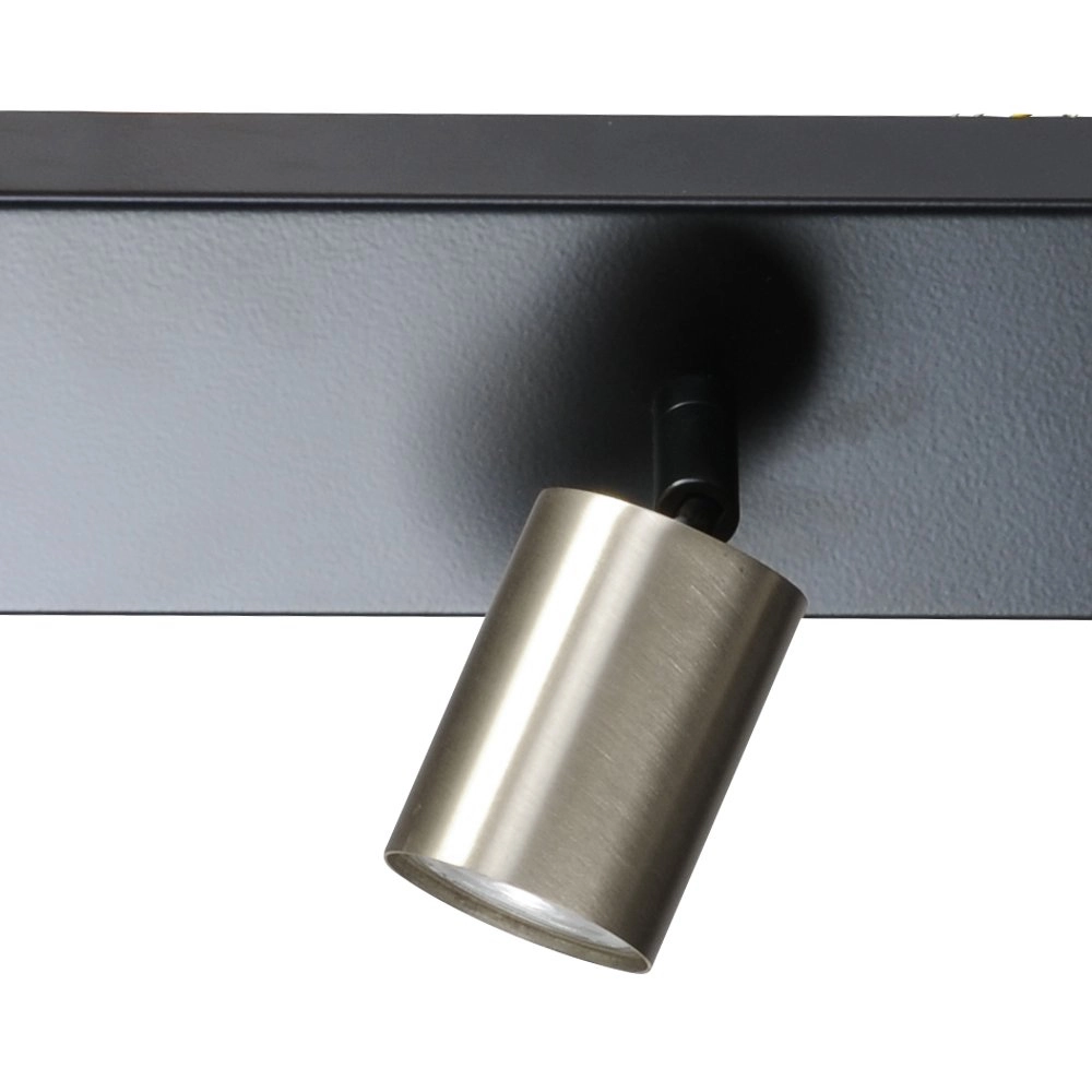 Zwarte plafondlamp Bounce met 3 nikkel spots Masterlight 8718121213880