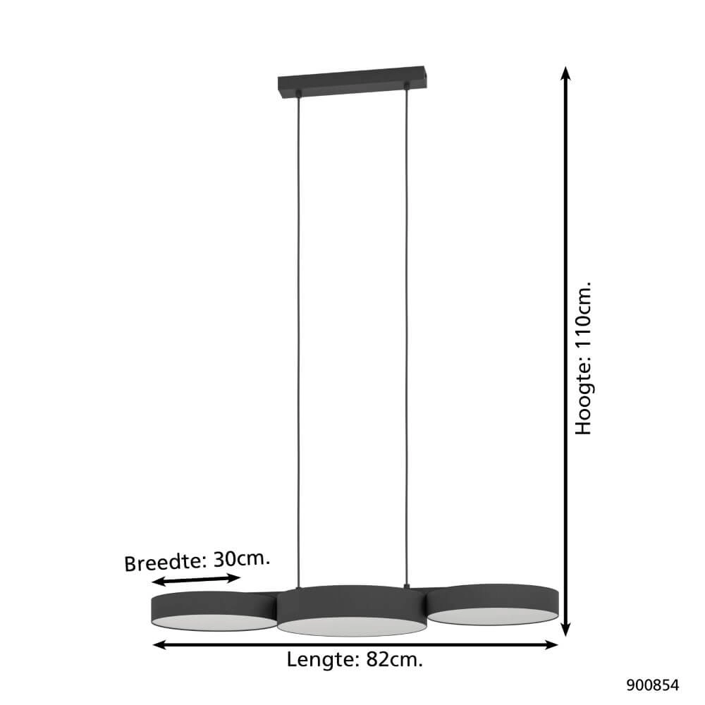 Led hanglamp Barbano-Z 3-lichts - zwart Eglo 9008606274192