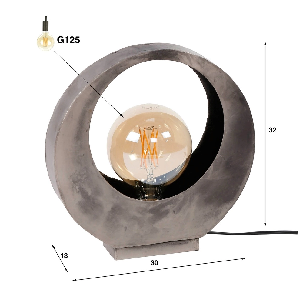 Industriële tafellamp Full Ø 30cm - oud zilver Lyora 8716803511798