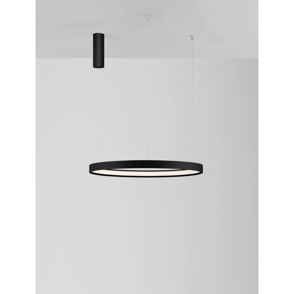 Ronde hanglamp Perrine zwart Ø 60cm Lyora 5212017438416